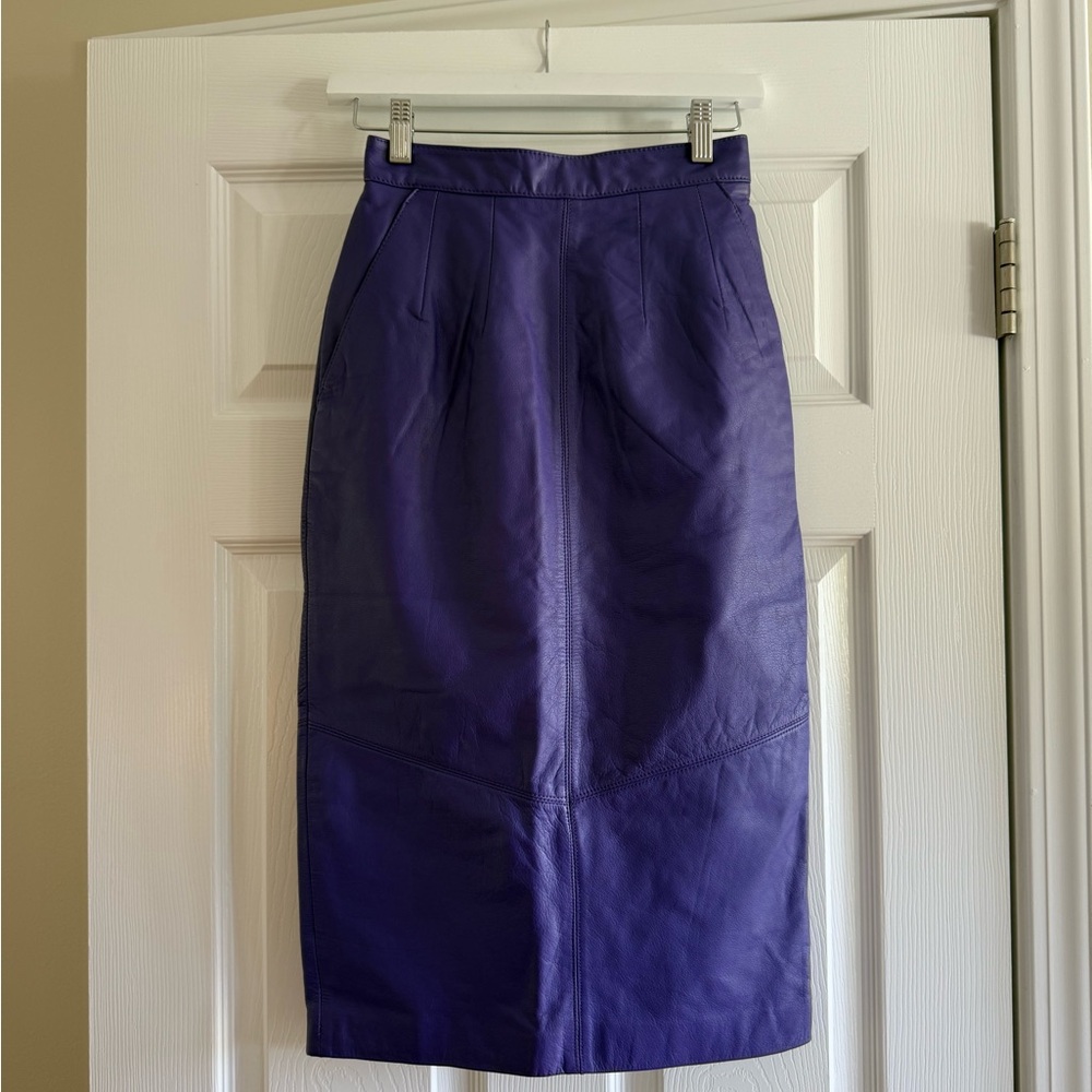 Purple Leather Skirt